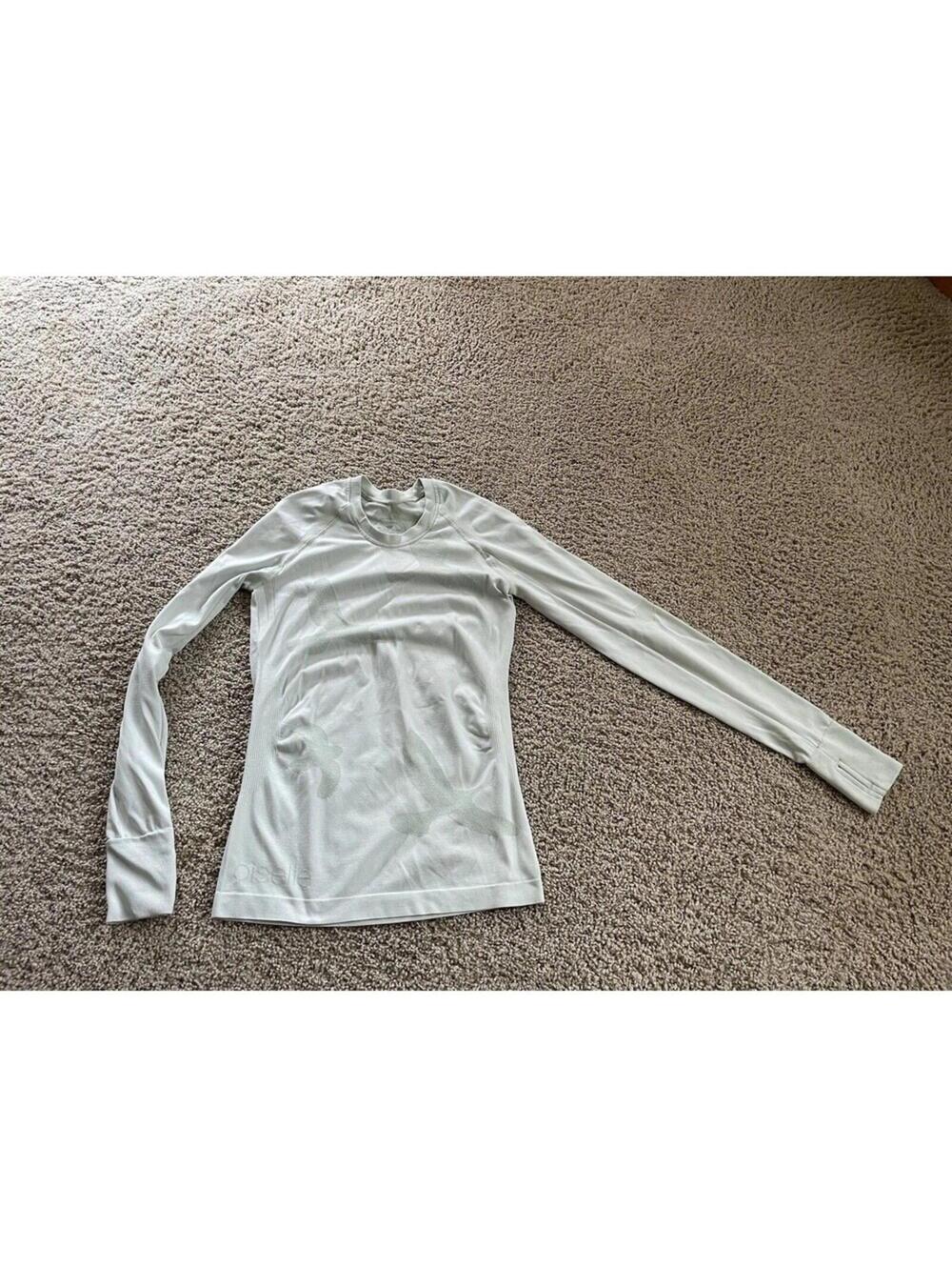 Women’s Oiselle Base Layer Light Green Fitted Long Sleeve Shirt XS Xsmall fitted